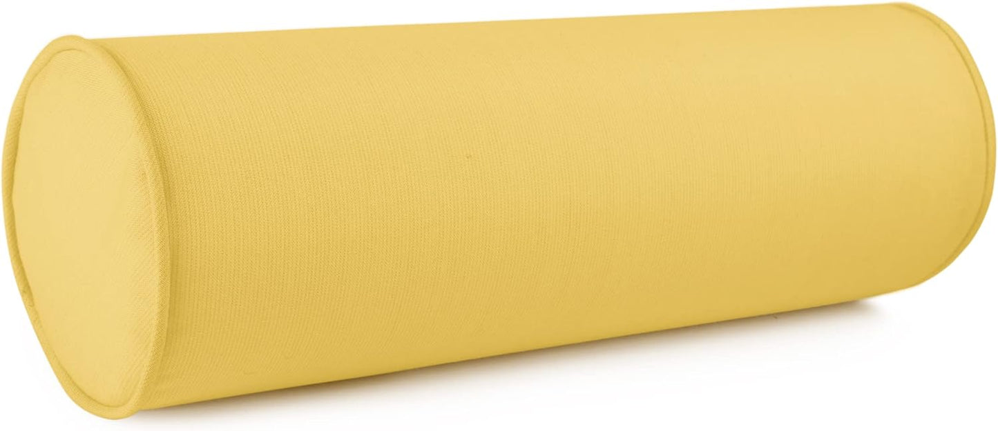 Austin Horn Classics Sunbrella Set of 2 Zippered Neck Bolster Pillow, Made with Sunbrella Fabric, Cylinder Pillows, for Couch & Bed, Decorative Round Throw Pillow, Back & Neck Support (Mist)