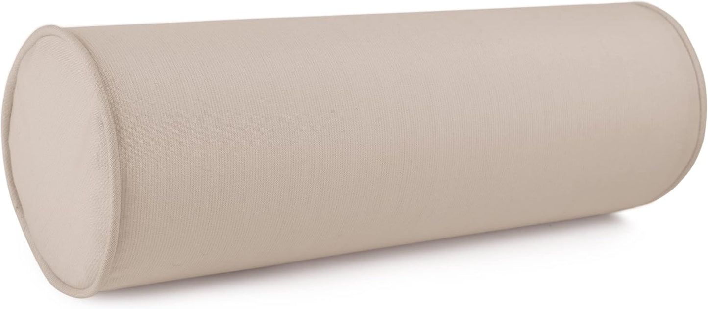 Austin Horn Classics Sunbrella Set of 2 Zippered Neck Bolster Pillow, Made with Sunbrella Fabric, Cylinder Pillows, for Couch & Bed, Decorative Round Throw Pillow, Back & Neck Support (Mist)