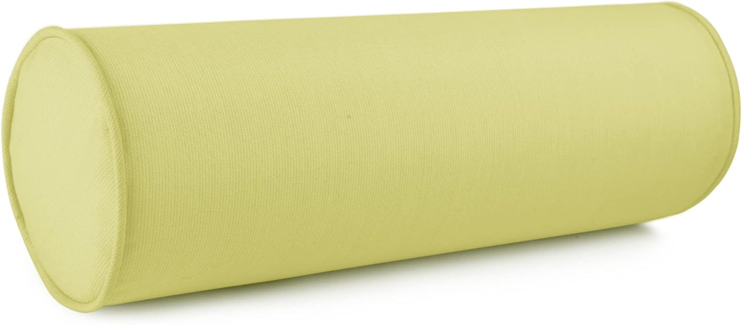 Austin Horn Classics Sunbrella Set of 2 Zippered Neck Bolster Pillow, Made with Sunbrella Fabric, Cylinder Pillows, for Couch & Bed, Decorative Round Throw Pillow, Back & Neck Support (Mist)