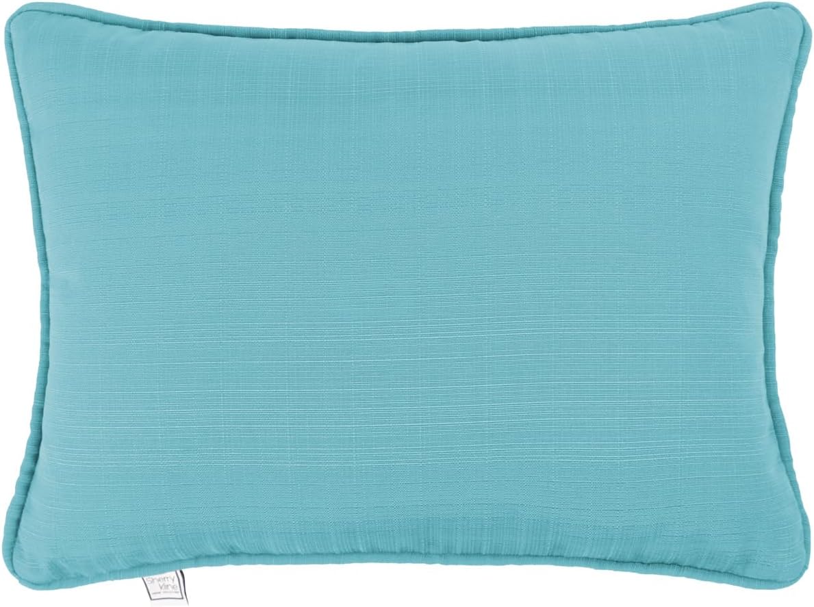 Sherry Kline Sunrise Indoor/Outdoor Neck Bolster Corded Edge Filled Pillow Sky 6"x18" Set of 2