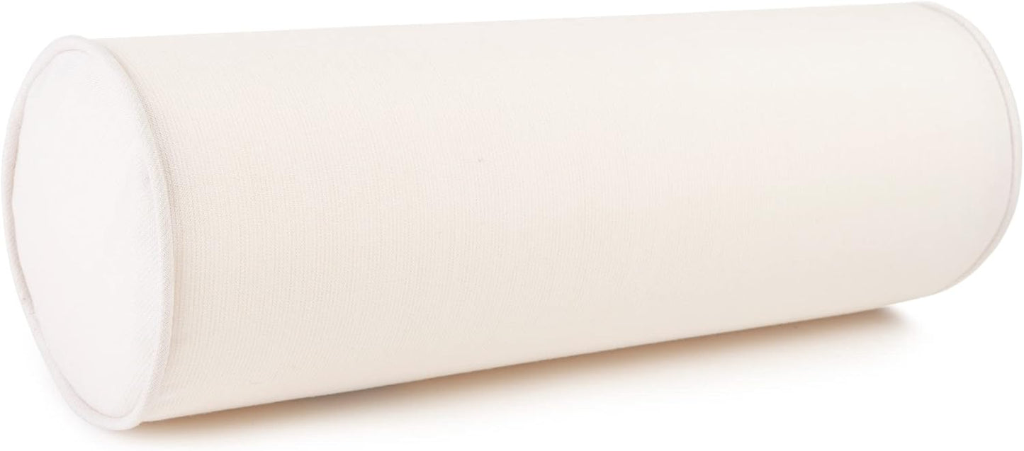 Austin Horn Classics Sunbrella Set of 2 Zippered Neck Bolster Pillow, Made with Sunbrella Fabric, Cylinder Pillows, for Couch & Bed, Decorative Round Throw Pillow, Back & Neck Support (Mist)