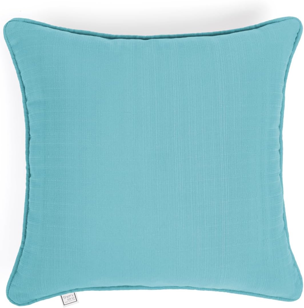 Sherry Kline Sunrise Indoor/Outdoor Neck Bolster Corded Edge Filled Pillow Sky 6"x18" Set of 2