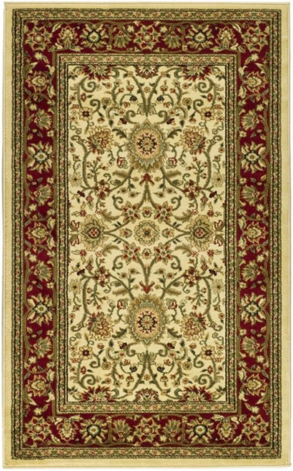 SAFAVIEH Lyndhurst Collection Area Rug - 9' x 12', Ivory & Rust, Traditional Oriental Design, Non-Shedding & Easy Care, Ideal for High Traffic Areas in Living Room, Bedroom (LNH212R)