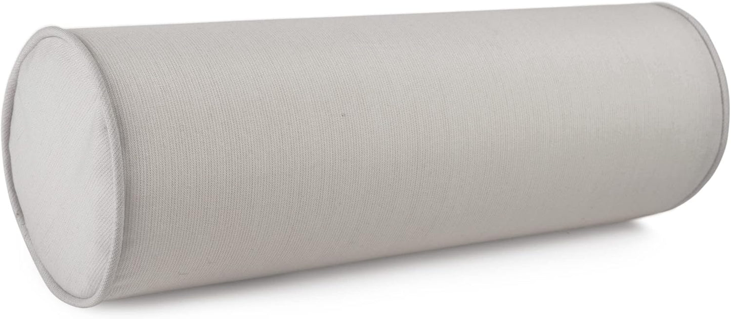 Austin Horn Classics Sunbrella Set of 2 Zippered Neck Bolster Pillow, Made with Sunbrella Fabric, Cylinder Pillows, for Couch & Bed, Decorative Round Throw Pillow, Back & Neck Support (Mist)
