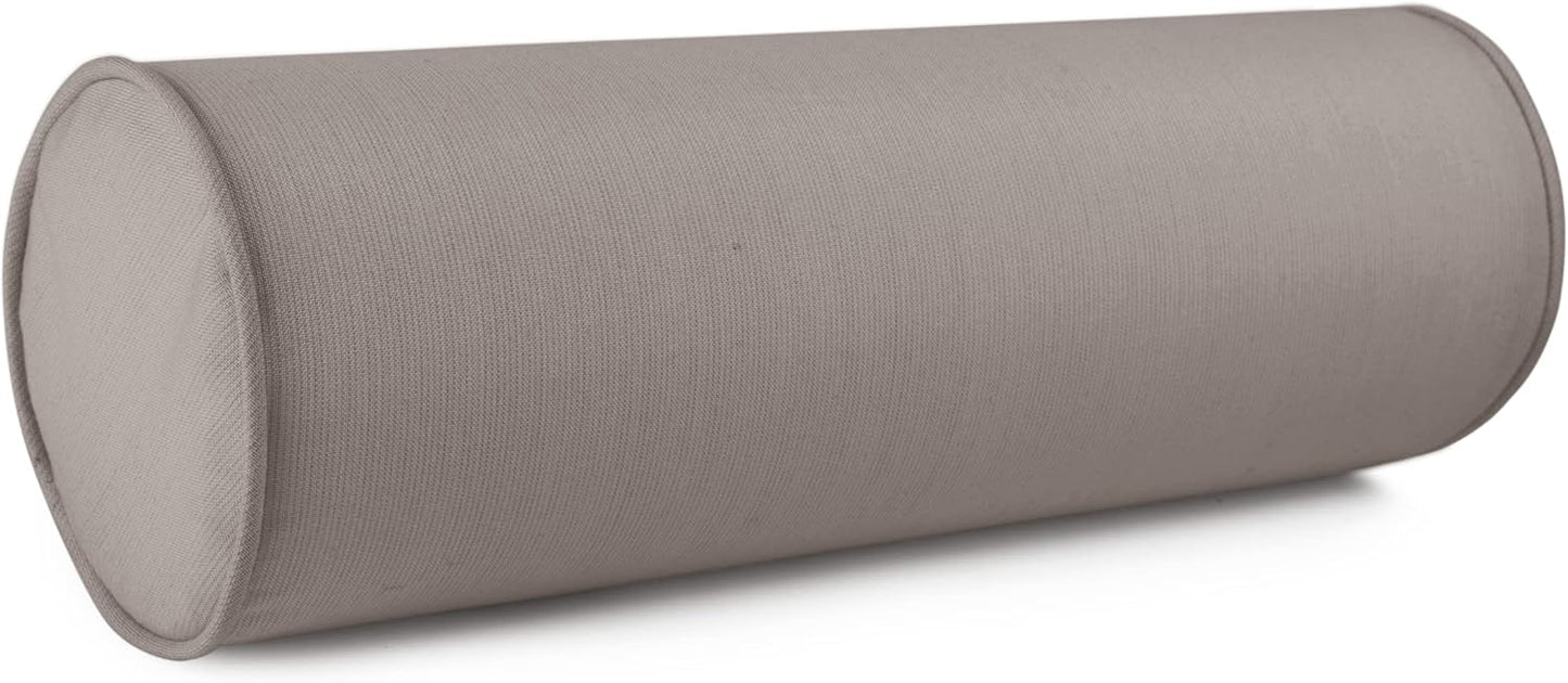 Austin Horn Classics Sunbrella Set of 2 Zippered Neck Bolster Pillow, Made with Sunbrella Fabric, Cylinder Pillows, for Couch & Bed, Decorative Round Throw Pillow, Back & Neck Support (Mist)