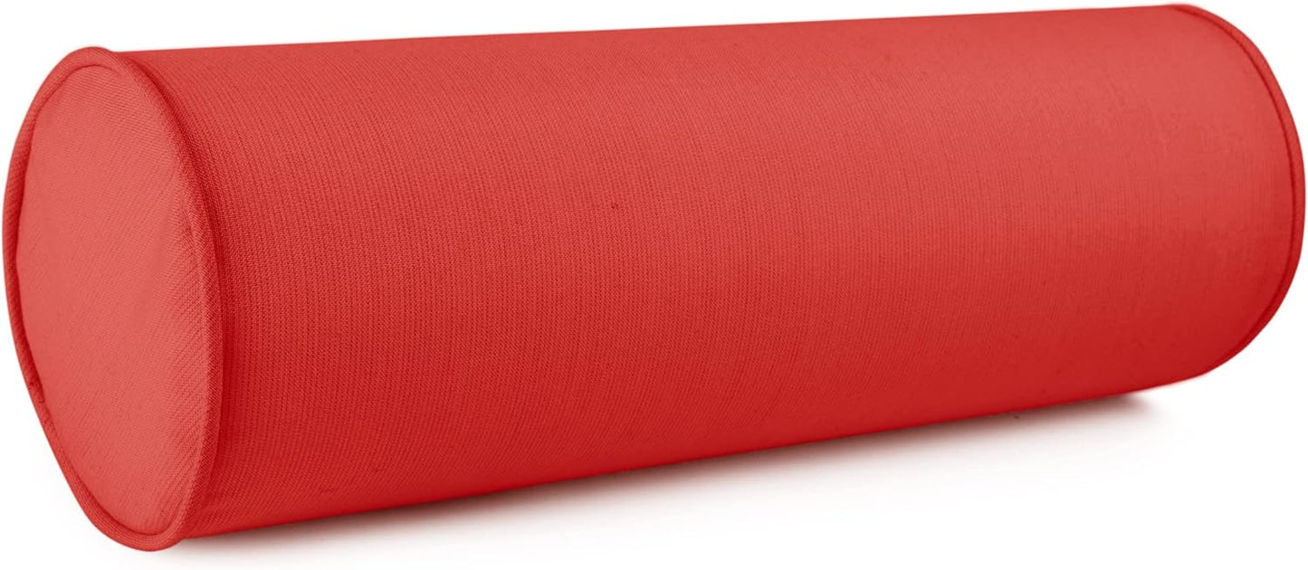 Austin Horn Classics Sunbrella Set of 2 Zippered Neck Bolster Pillow, Made with Sunbrella Fabric, Cylinder Pillows, for Couch & Bed, Decorative Round Throw Pillow, Back & Neck Support (Mist)