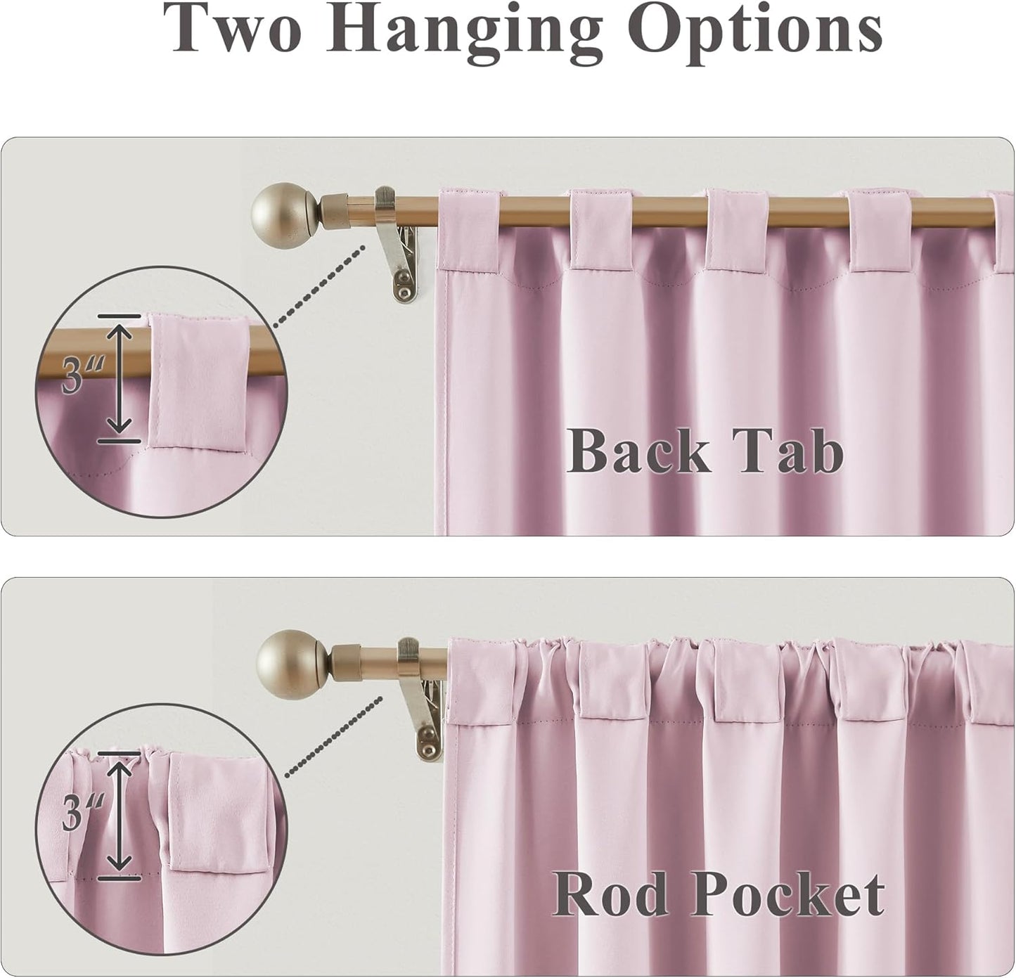 Bujasso Pink Blackout Curtains with Sheer Overlay Mix and Match Double Layer 80% Room Darkening Window Treatment Set for Girls Bedroom Pink Drapes with Tiebacks Rod Pocket Back Tab 37" Wx84 Lx2