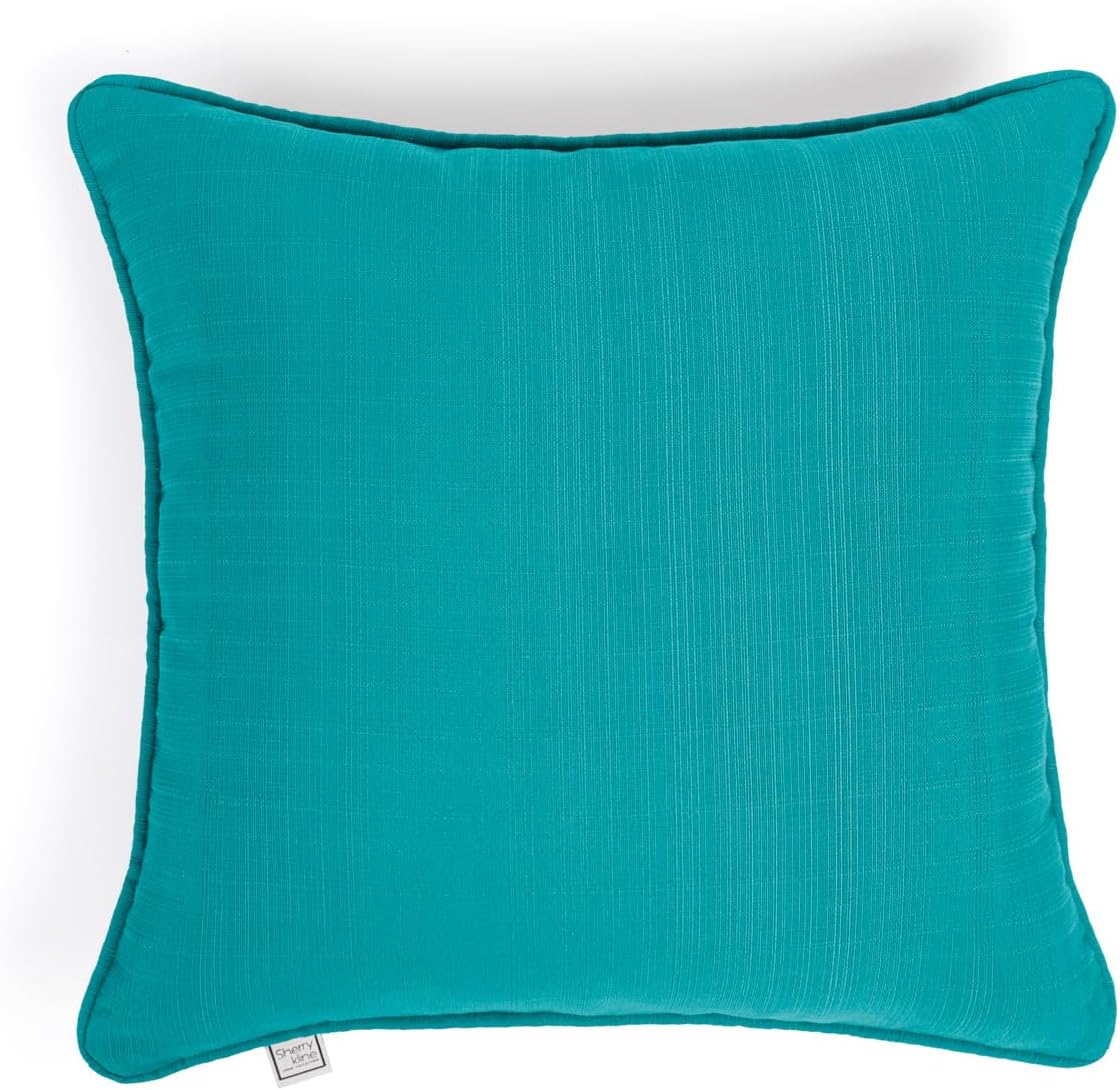 Sherry Kline Sunrise Indoor/Outdoor Neck Bolster Corded Edge Filled Pillow Sky 6"x18" Set of 2