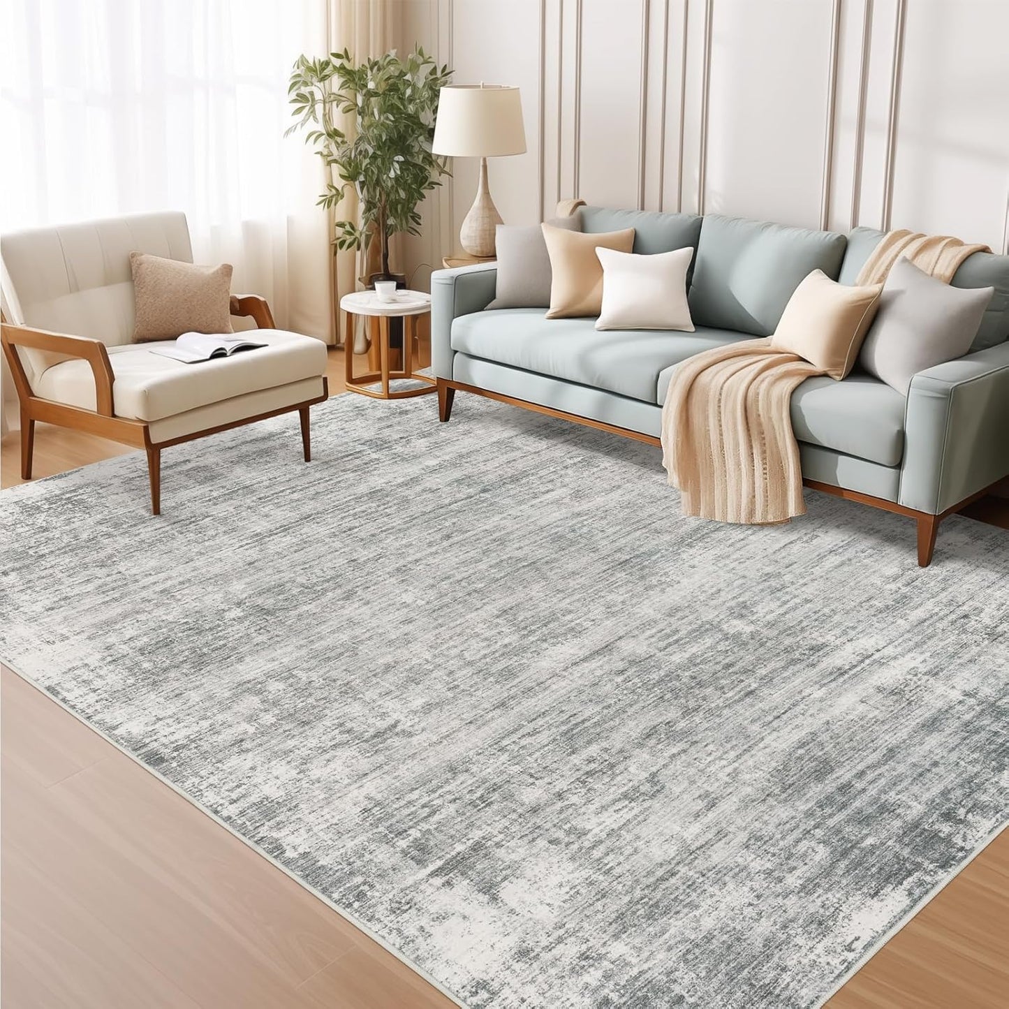 zesthome 8x10 Area Rugs for Living Room, Non-Slip Backing Washable Rug, Modern Abstract Area Rug, Stain Resistant Rugs for Bedroom, Ultra-Thin Large Area Rugs, Area Rug 8x10