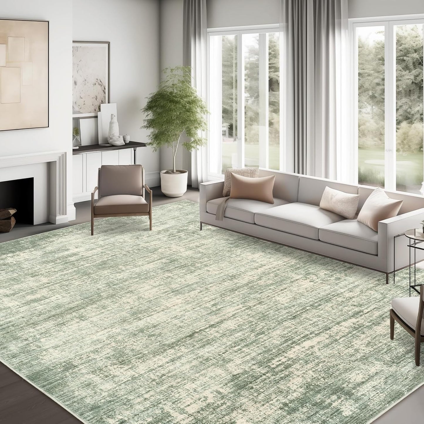 zesthome 8x10 Area Rugs for Living Room, Non-Slip Backing Washable Rug, Modern Abstract Area Rug, Stain Resistant Rugs for Bedroom, Ultra-Thin Large Area Rugs, Area Rug 8x10