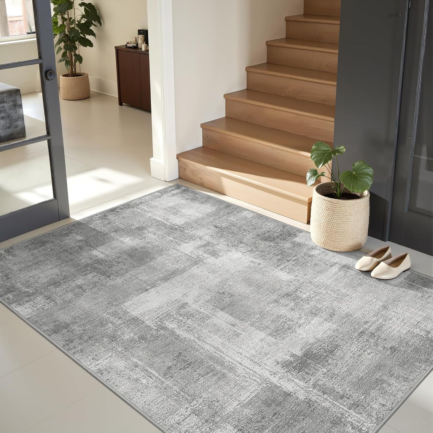 zesthome 8x10 Area Rugs for Living Room, Non-Slip Backing Washable Rug, Modern Abstract Area Rug, Stain Resistant Rugs for Bedroom, Ultra-Thin Large Area Rugs, Area Rug 8x10