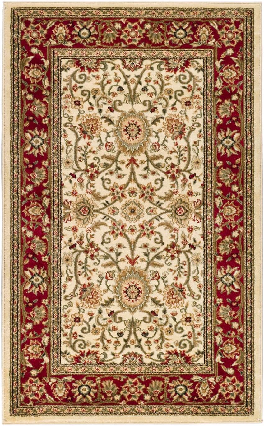 SAFAVIEH Lyndhurst Collection Area Rug - 9' x 12', Ivory & Rust, Traditional Oriental Design, Non-Shedding & Easy Care, Ideal for High Traffic Areas in Living Room, Bedroom (LNH212R)