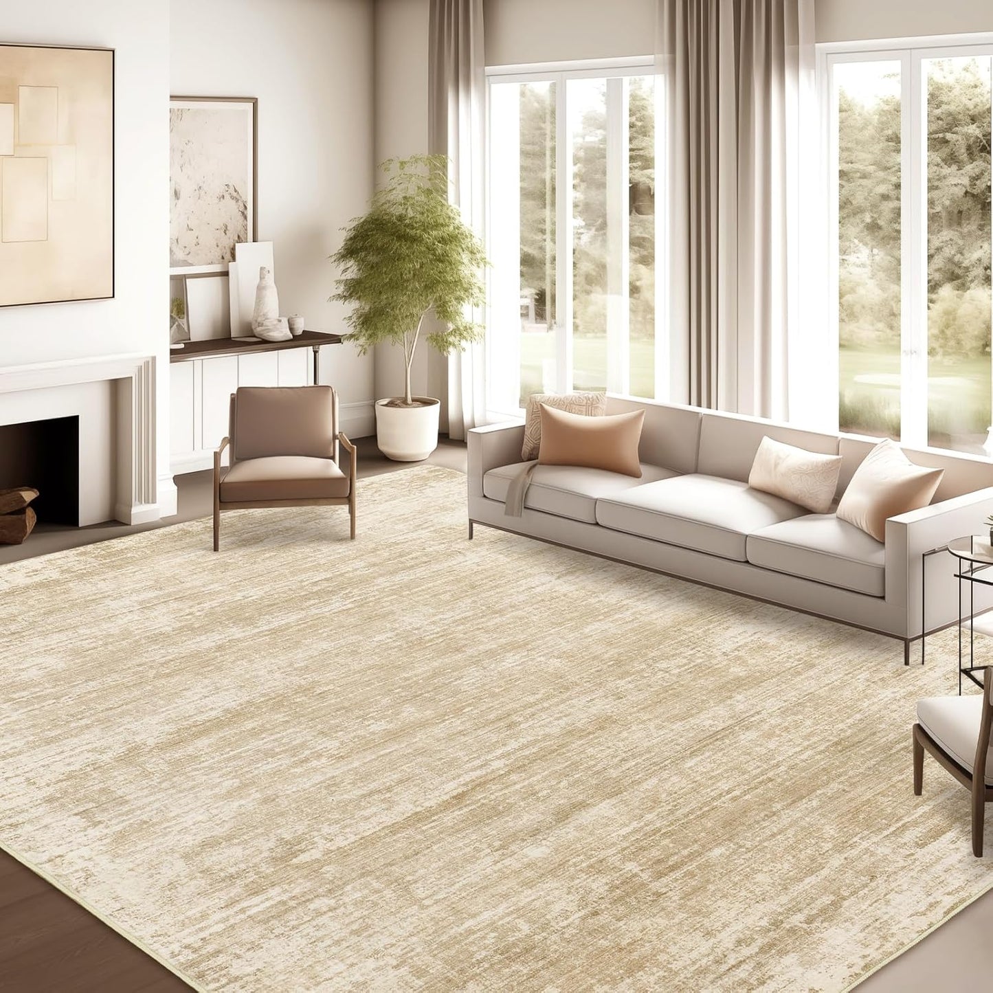 zesthome 8x10 Area Rugs for Living Room, Non-Slip Backing Washable Rug, Modern Abstract Area Rug, Stain Resistant Rugs for Bedroom, Ultra-Thin Large Area Rugs, Area Rug 8x10
