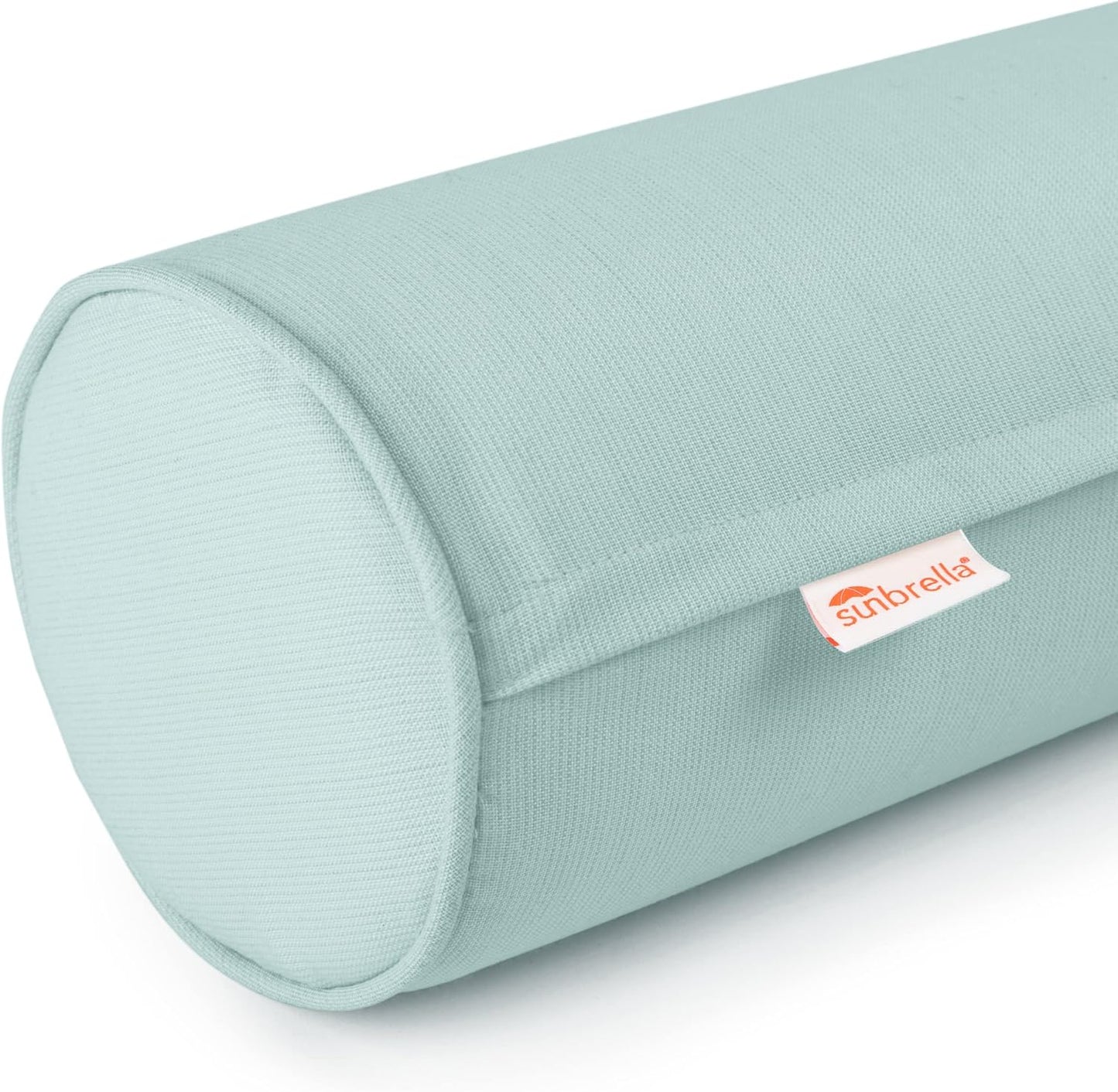 Austin Horn Classics Sunbrella Set of 2 Zippered Neck Bolster Pillow, Made with Sunbrella Fabric, Cylinder Pillows, for Couch & Bed, Decorative Round Throw Pillow, Back & Neck Support (Mist)