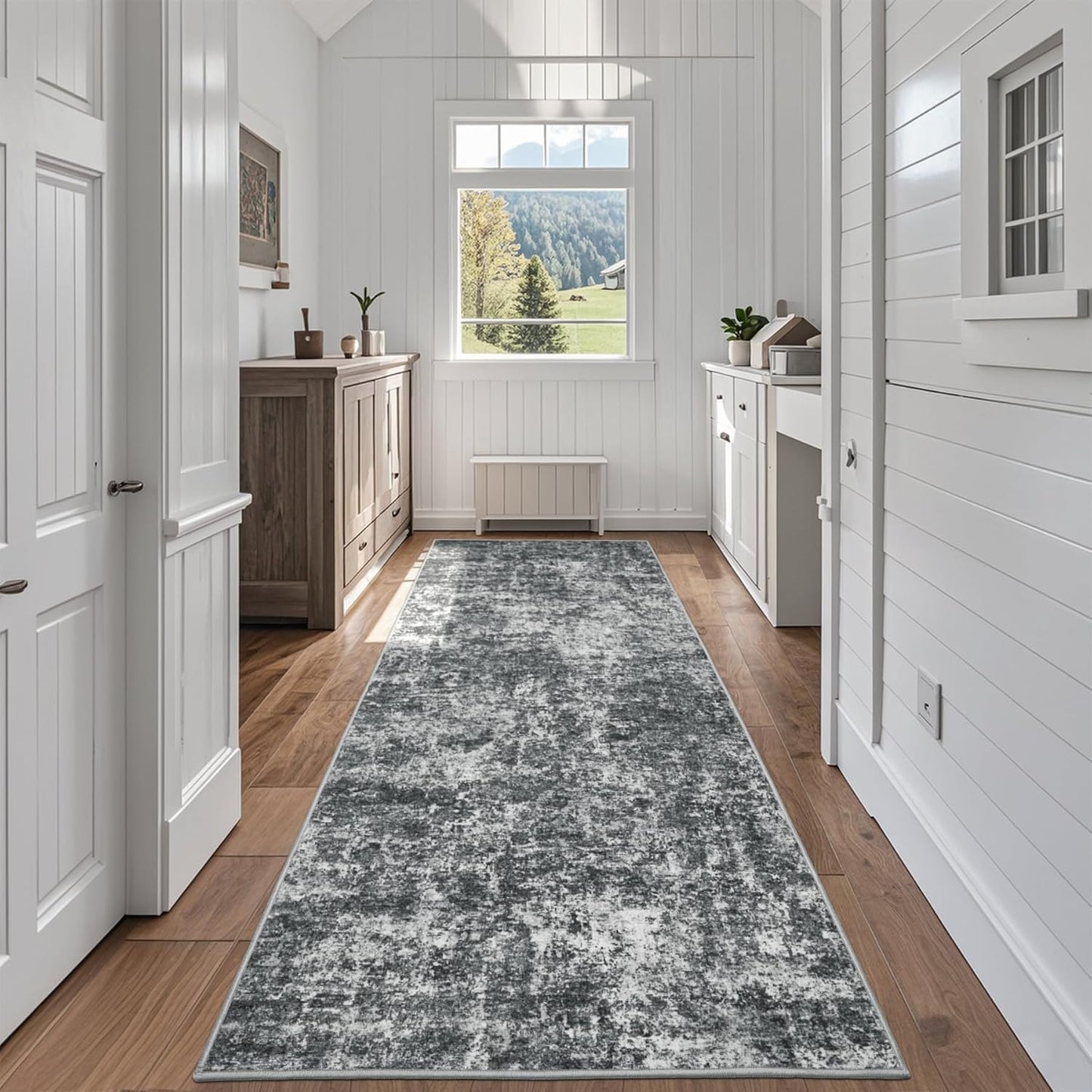 8x10 Area Rugs for Living Room Rug Washable: Abstract Large Rug for Dining Room Bedroom Carpet Non Slip 8 by 10 Indoor Modern Nursery Home Office Blue Grey
