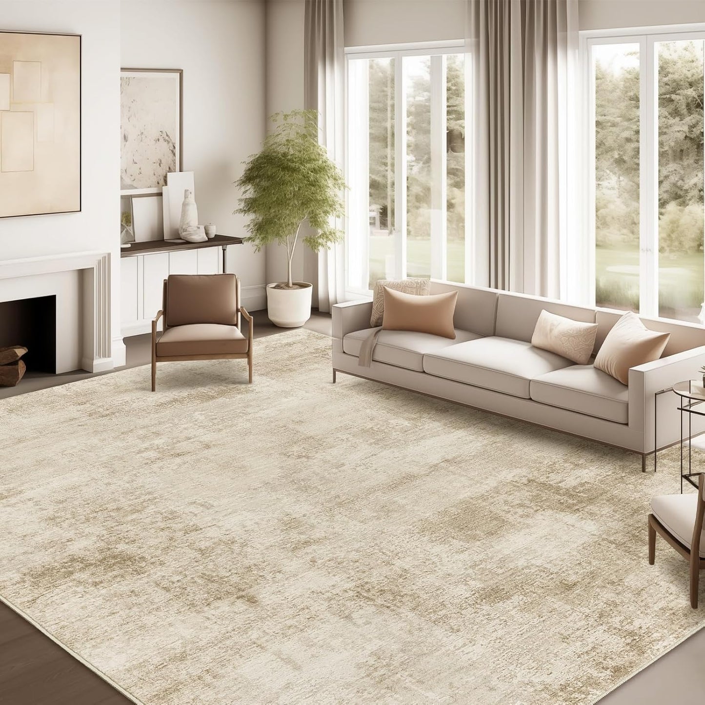 zesthome 8x10 Area Rugs for Living Room, Non-Slip Backing Washable Rug, Modern Abstract Area Rug, Stain Resistant Rugs for Bedroom, Ultra-Thin Large Area Rugs, Area Rug 8x10