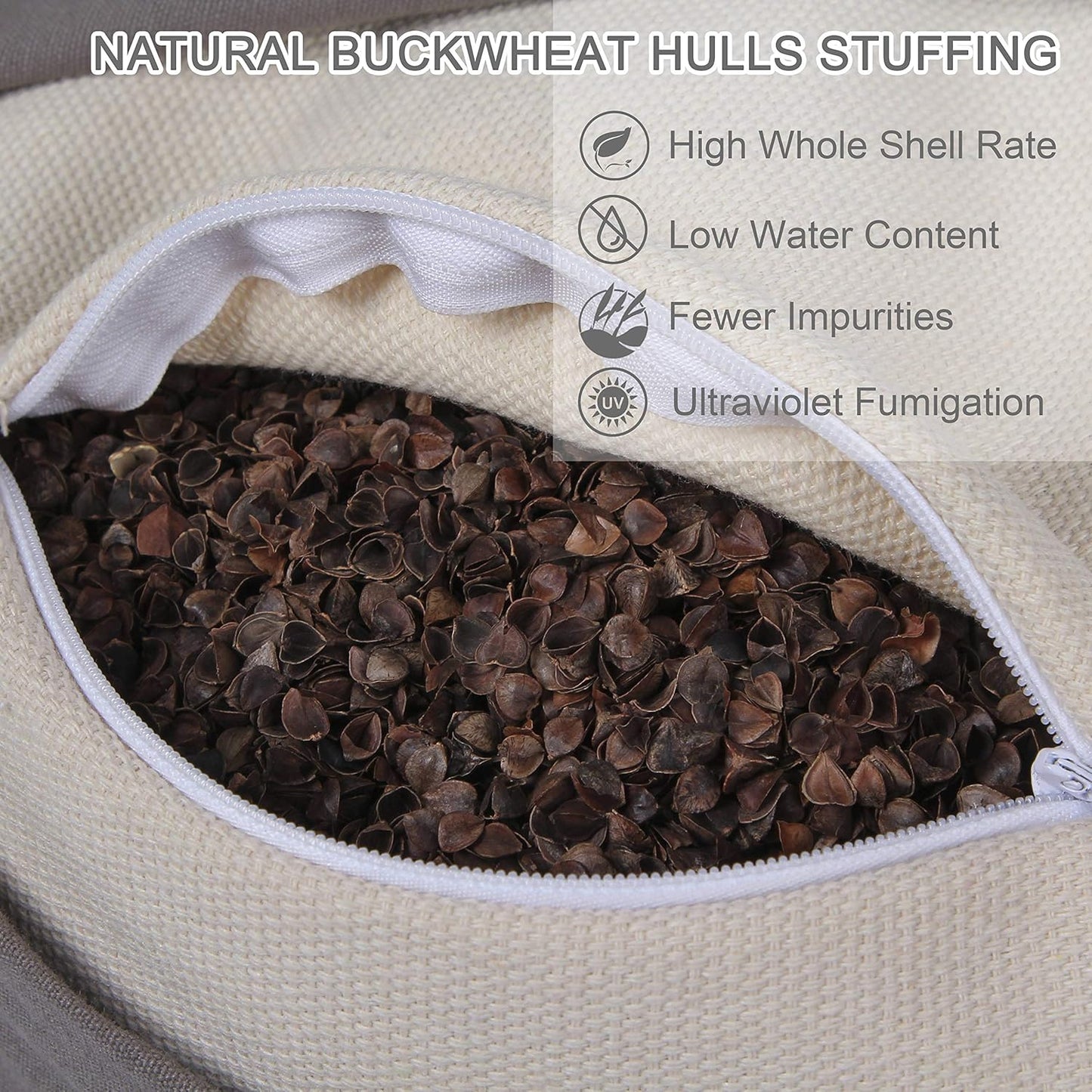 Organic Buckwheat Bolster(24X9 in) Yoga Bolster Supportive Yoga Cushion for Restorative Yoga Accessories Meditation Pillow Reading Pillow Floor Pillow Large Round Cylinder