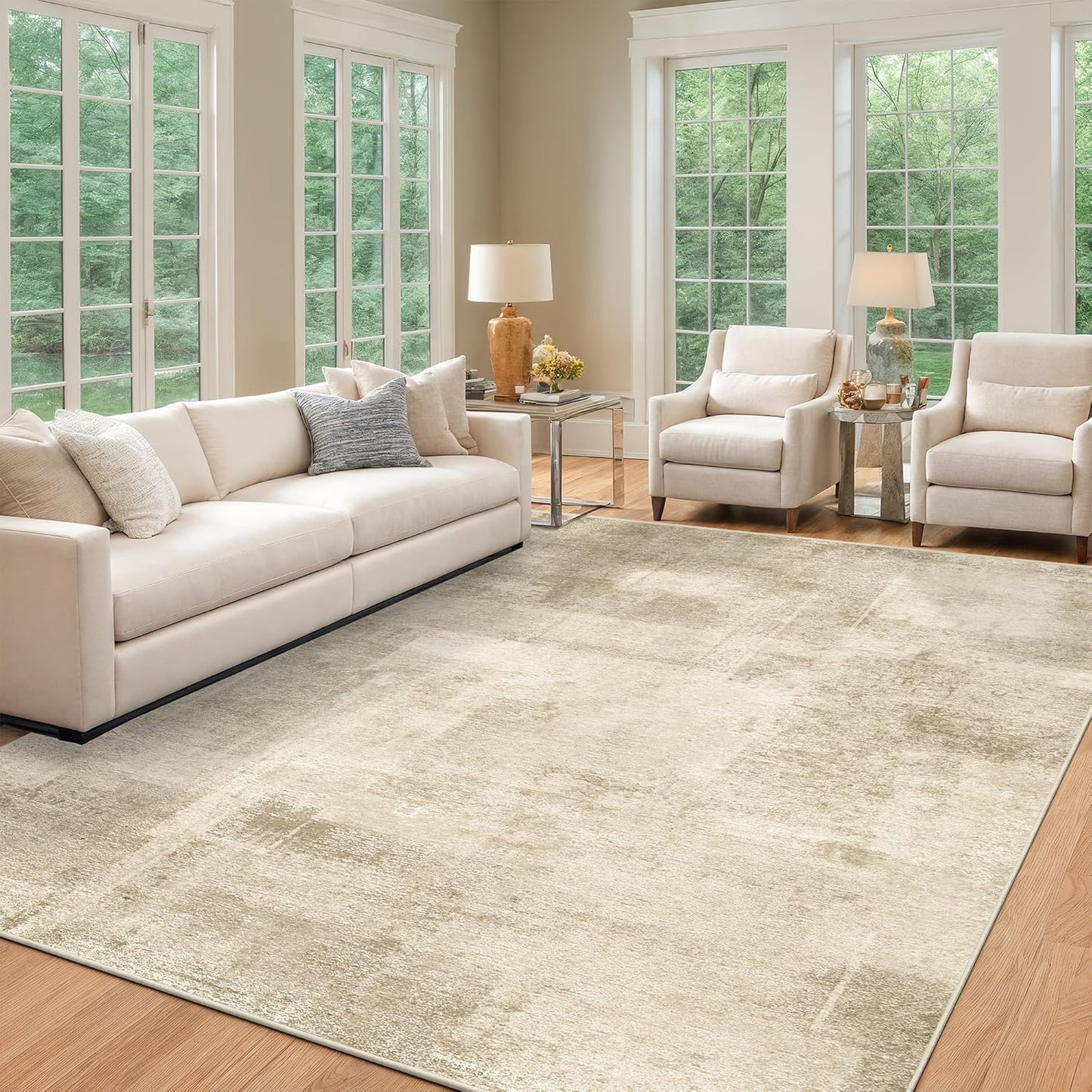 zesthome 8x10 Area Rugs for Living Room, Non-Slip Backing Washable Rug, Modern Abstract Area Rug, Stain Resistant Rugs for Bedroom, Ultra-Thin Large Area Rugs, Area Rug 8x10