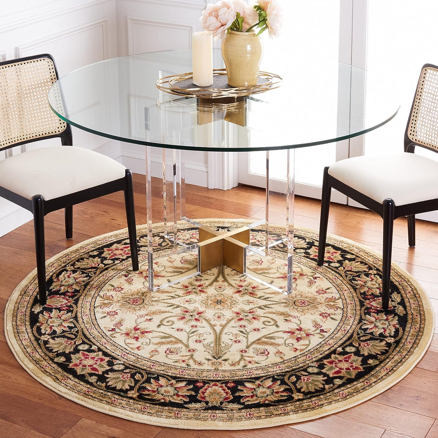 SAFAVIEH Lyndhurst Collection Area Rug - 9' x 12', Ivory & Rust, Traditional Oriental Design, Non-Shedding & Easy Care, Ideal for High Traffic Areas in Living Room, Bedroom (LNH212R)