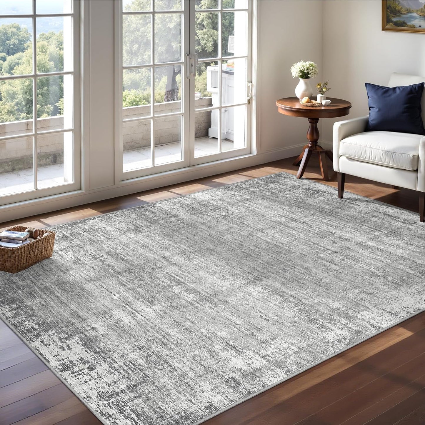 zesthome 8x10 Area Rugs for Living Room, Non-Slip Backing Washable Rug, Modern Abstract Area Rug, Stain Resistant Rugs for Bedroom, Ultra-Thin Large Area Rugs, Area Rug 8x10