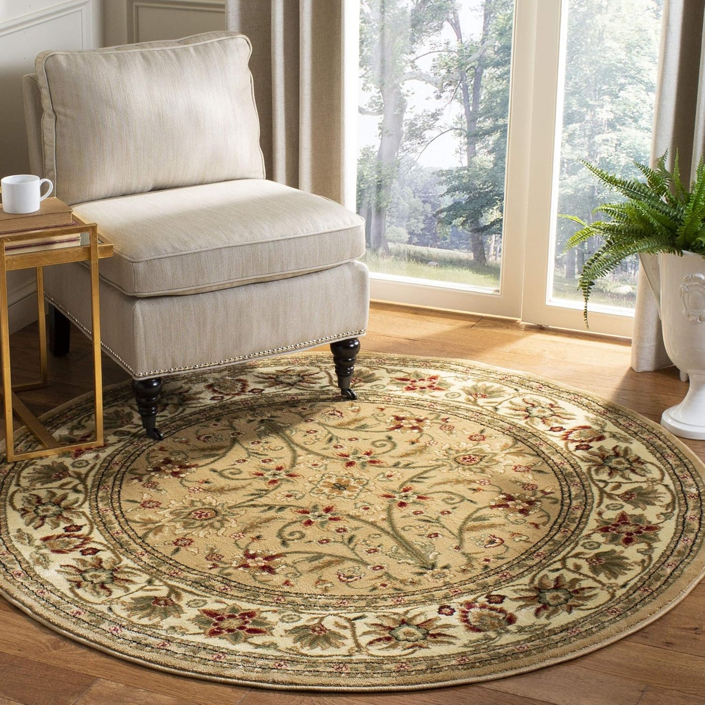 SAFAVIEH Lyndhurst Collection Area Rug - 9' x 12', Ivory & Rust, Traditional Oriental Design, Non-Shedding & Easy Care, Ideal for High Traffic Areas in Living Room, Bedroom (LNH212R)