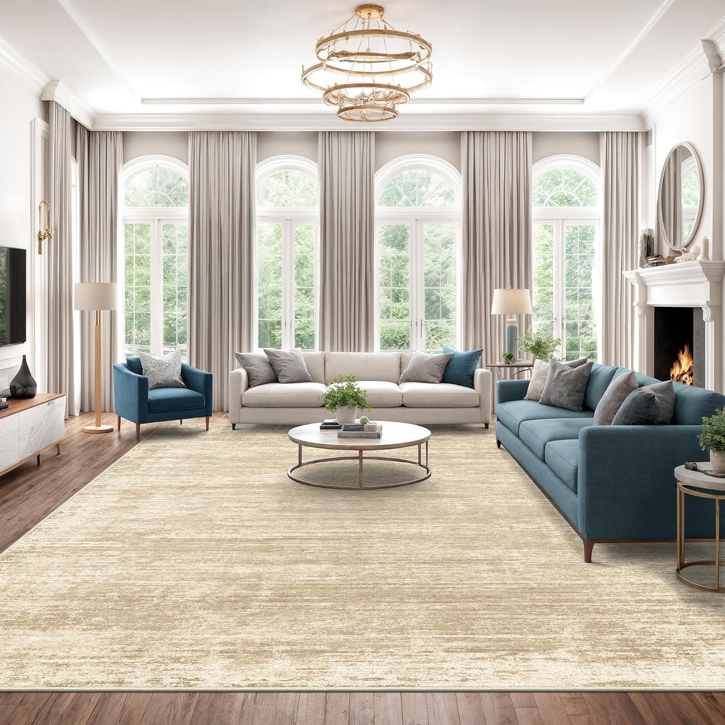 zesthome 8x10 Area Rugs for Living Room, Non-Slip Backing Washable Rug, Modern Abstract Area Rug, Stain Resistant Rugs for Bedroom, Ultra-Thin Large Area Rugs, Area Rug 8x10