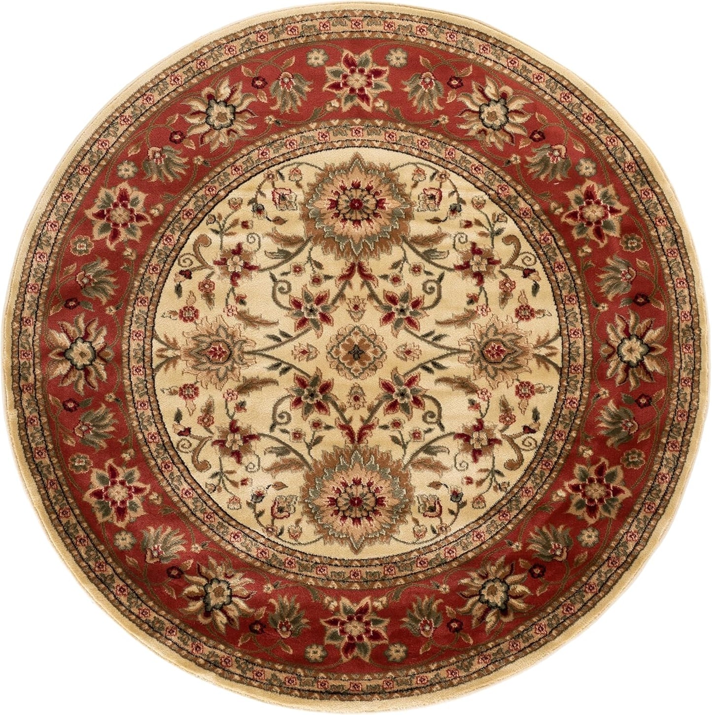 SAFAVIEH Lyndhurst Collection Area Rug - 9' x 12', Ivory & Rust, Traditional Oriental Design, Non-Shedding & Easy Care, Ideal for High Traffic Areas in Living Room, Bedroom (LNH212R)