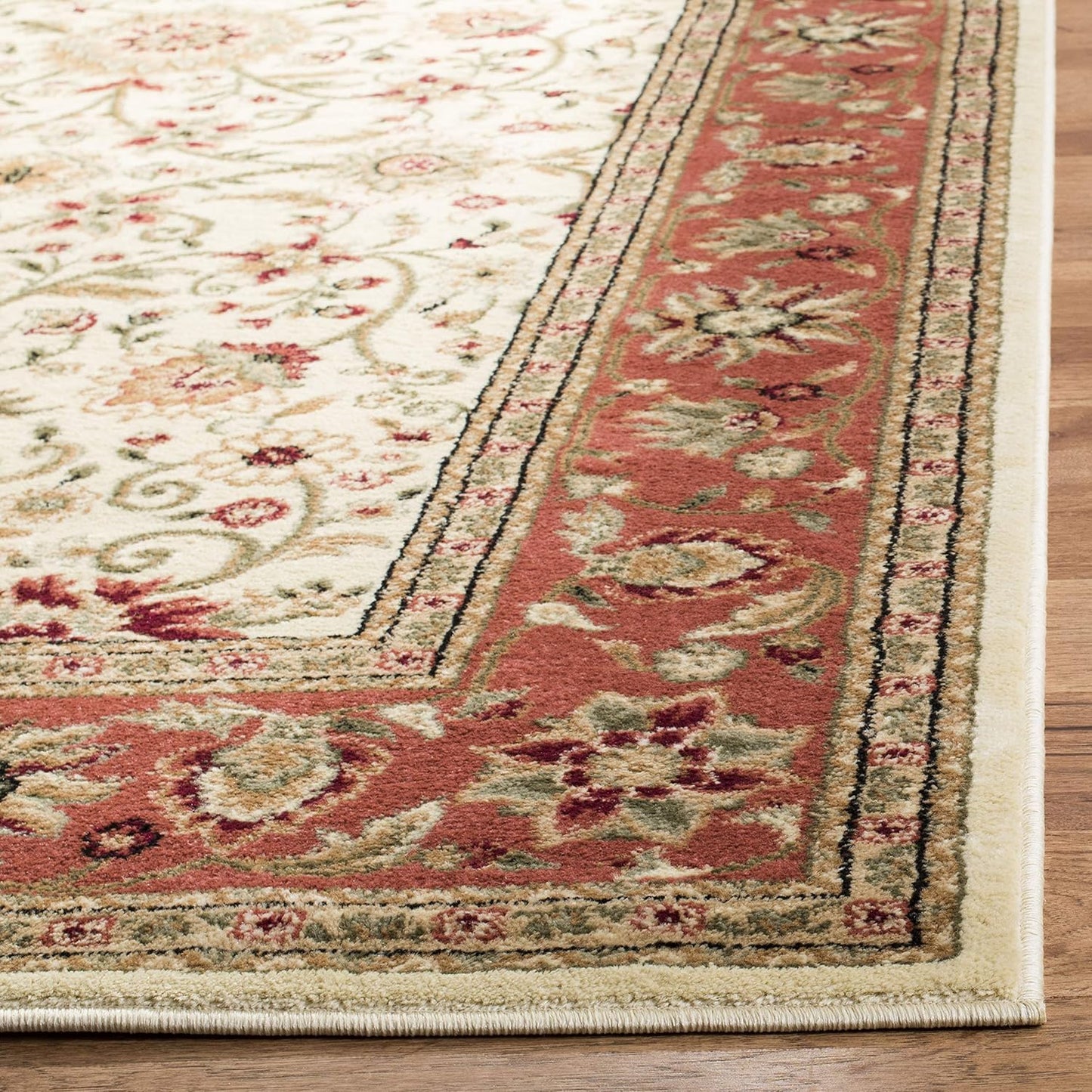 SAFAVIEH Lyndhurst Collection Area Rug - 9' x 12', Ivory & Rust, Traditional Oriental Design, Non-Shedding & Easy Care, Ideal for High Traffic Areas in Living Room, Bedroom (LNH212R)