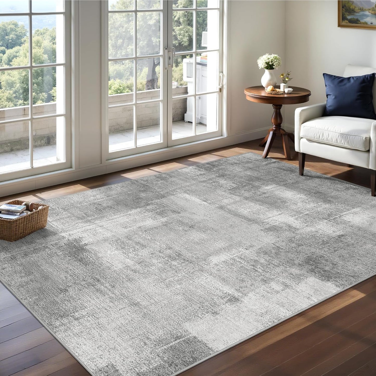 zesthome 8x10 Area Rugs for Living Room, Non-Slip Backing Washable Rug, Modern Abstract Area Rug, Stain Resistant Rugs for Bedroom, Ultra-Thin Large Area Rugs, Area Rug 8x10