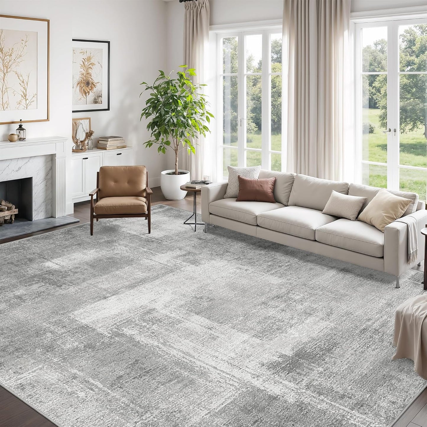 zesthome 8x10 Area Rugs for Living Room, Non-Slip Backing Washable Rug, Modern Abstract Area Rug, Stain Resistant Rugs for Bedroom, Ultra-Thin Large Area Rugs, Area Rug 8x10