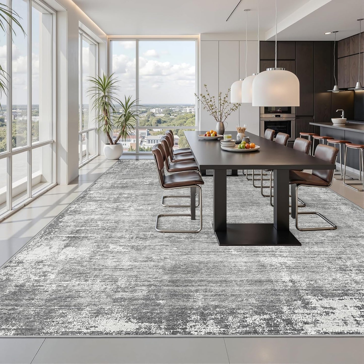zesthome 8x10 Area Rugs for Living Room, Non-Slip Backing Washable Rug, Modern Abstract Area Rug, Stain Resistant Rugs for Bedroom, Ultra-Thin Large Area Rugs, Area Rug 8x10