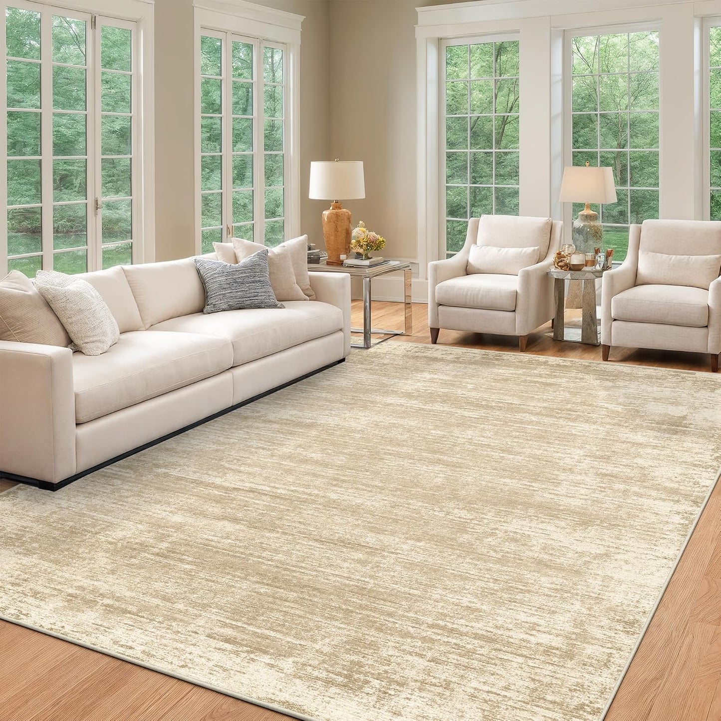 zesthome 8x10 Area Rugs for Living Room, Non-Slip Backing Washable Rug, Modern Abstract Area Rug, Stain Resistant Rugs for Bedroom, Ultra-Thin Large Area Rugs, Area Rug 8x10