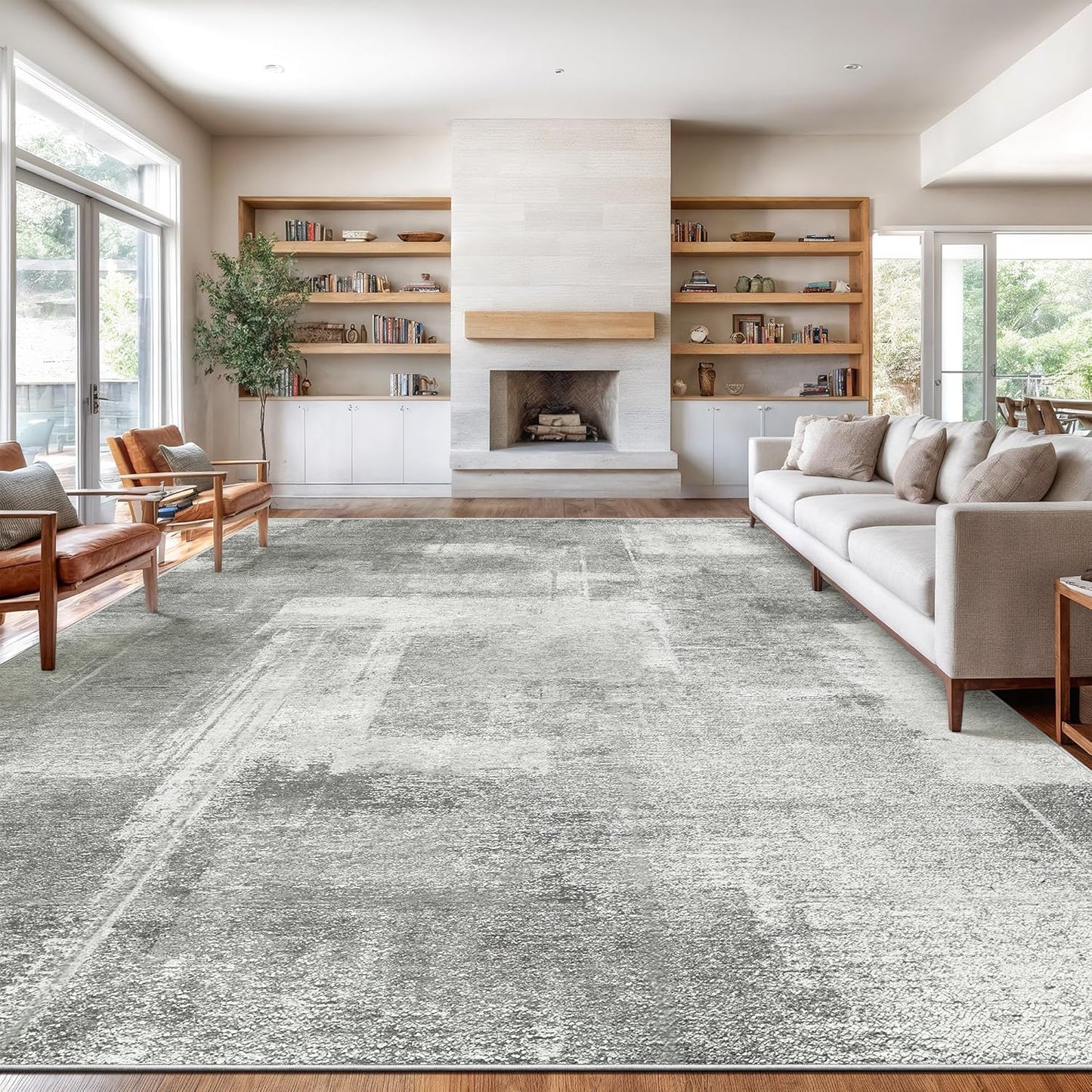 zesthome 8x10 Area Rugs for Living Room, Non-Slip Backing Washable Rug, Modern Abstract Area Rug, Stain Resistant Rugs for Bedroom, Ultra-Thin Large Area Rugs, Area Rug 8x10