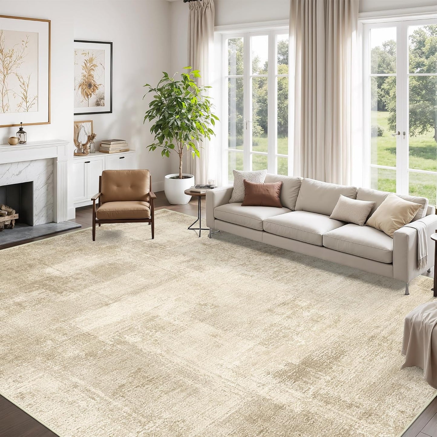 zesthome 8x10 Area Rugs for Living Room, Non-Slip Backing Washable Rug, Modern Abstract Area Rug, Stain Resistant Rugs for Bedroom, Ultra-Thin Large Area Rugs, Area Rug 8x10