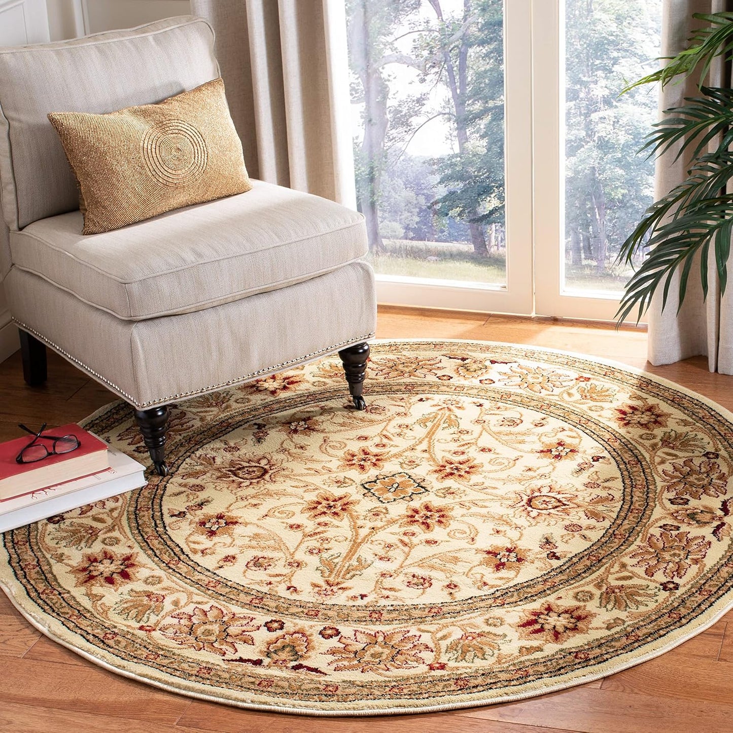 SAFAVIEH Lyndhurst Collection Area Rug - 9' x 12', Ivory & Rust, Traditional Oriental Design, Non-Shedding & Easy Care, Ideal for High Traffic Areas in Living Room, Bedroom (LNH212R)