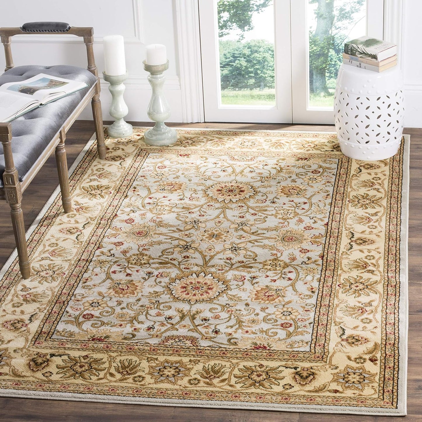 SAFAVIEH Lyndhurst Collection Area Rug - 9' x 12', Ivory & Rust, Traditional Oriental Design, Non-Shedding & Easy Care, Ideal for High Traffic Areas in Living Room, Bedroom (LNH212R)