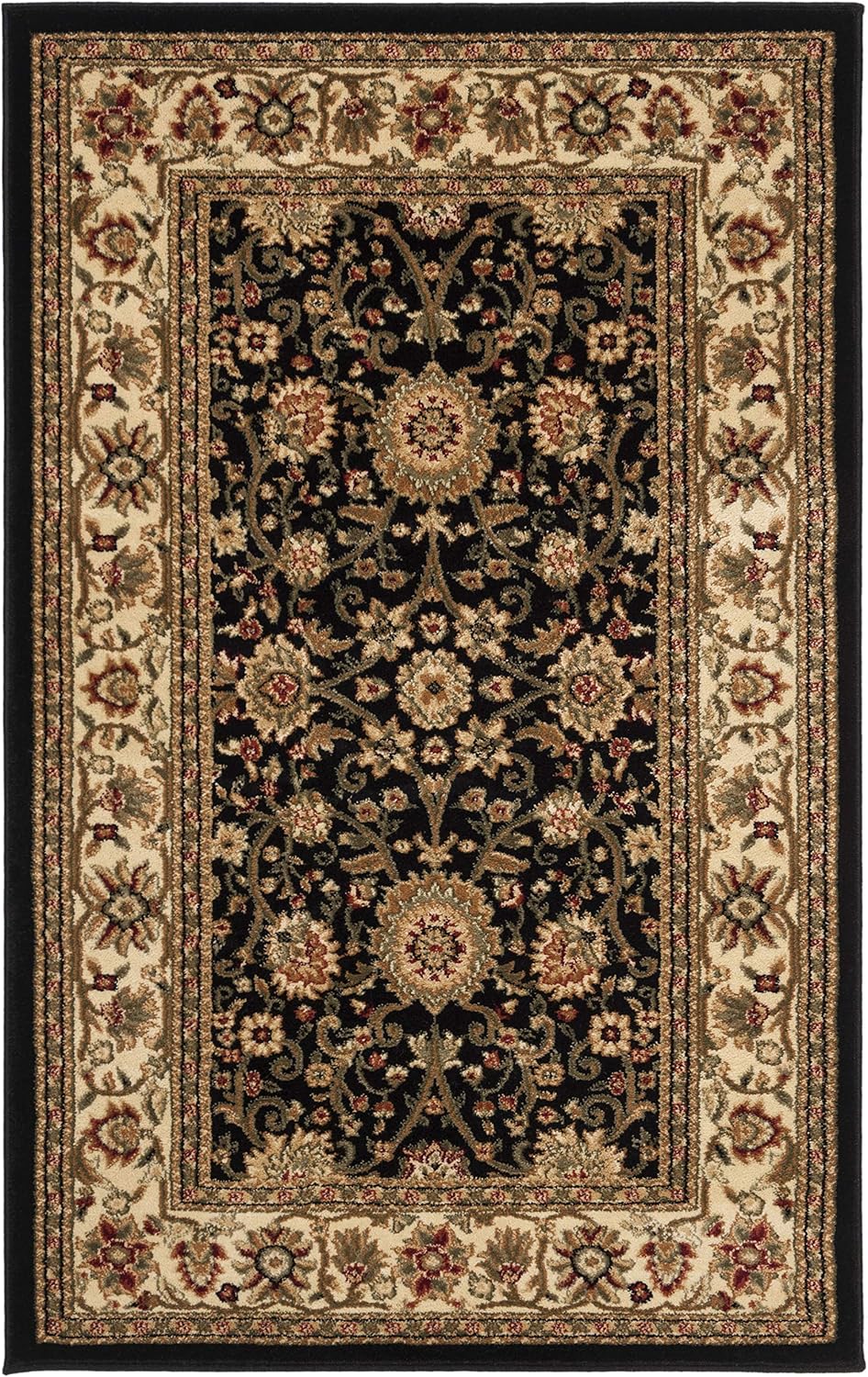 SAFAVIEH Lyndhurst Collection Area Rug - 9' x 12', Ivory & Rust, Traditional Oriental Design, Non-Shedding & Easy Care, Ideal for High Traffic Areas in Living Room, Bedroom (LNH212R)