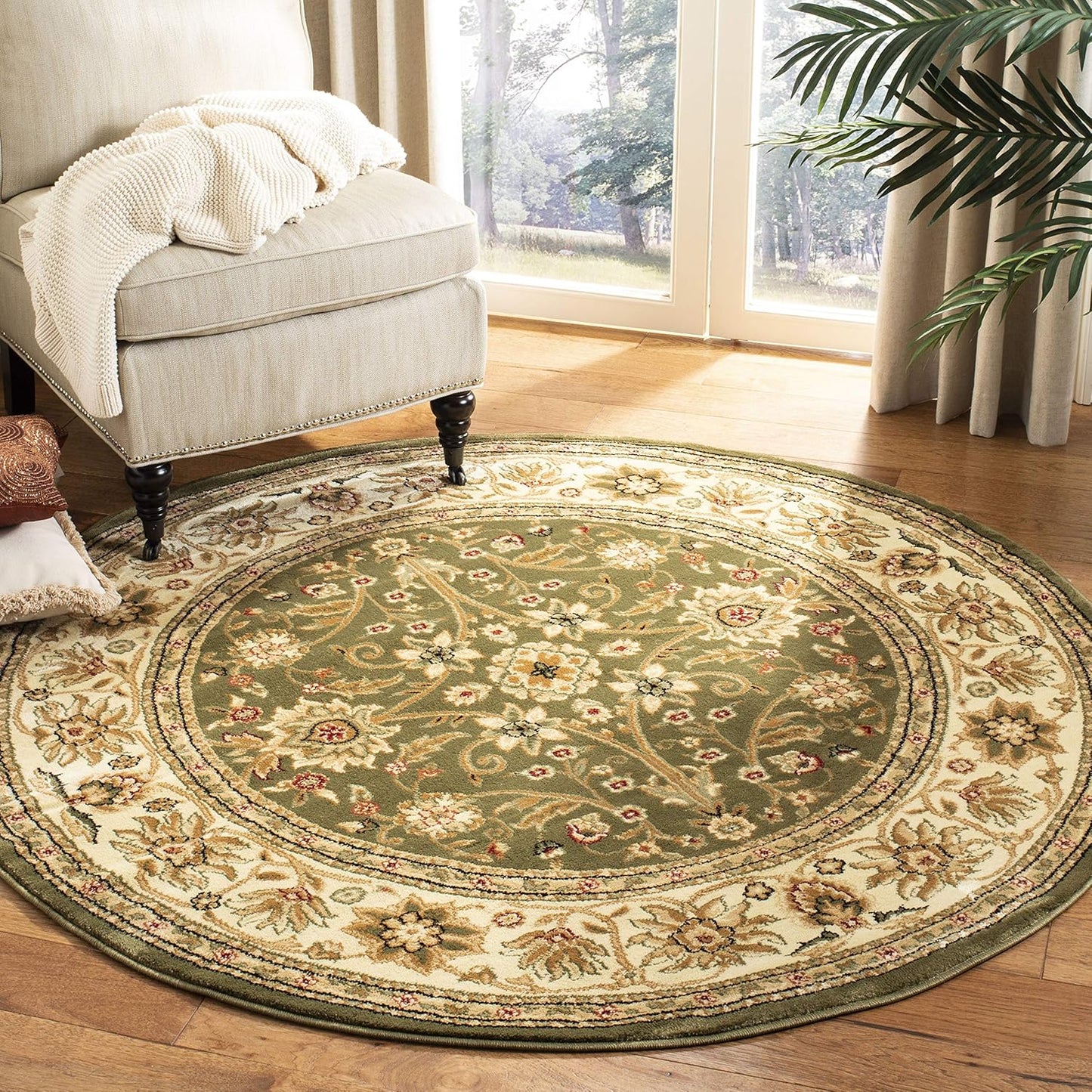 SAFAVIEH Lyndhurst Collection Area Rug - 9' x 12', Ivory & Rust, Traditional Oriental Design, Non-Shedding & Easy Care, Ideal for High Traffic Areas in Living Room, Bedroom (LNH212R)