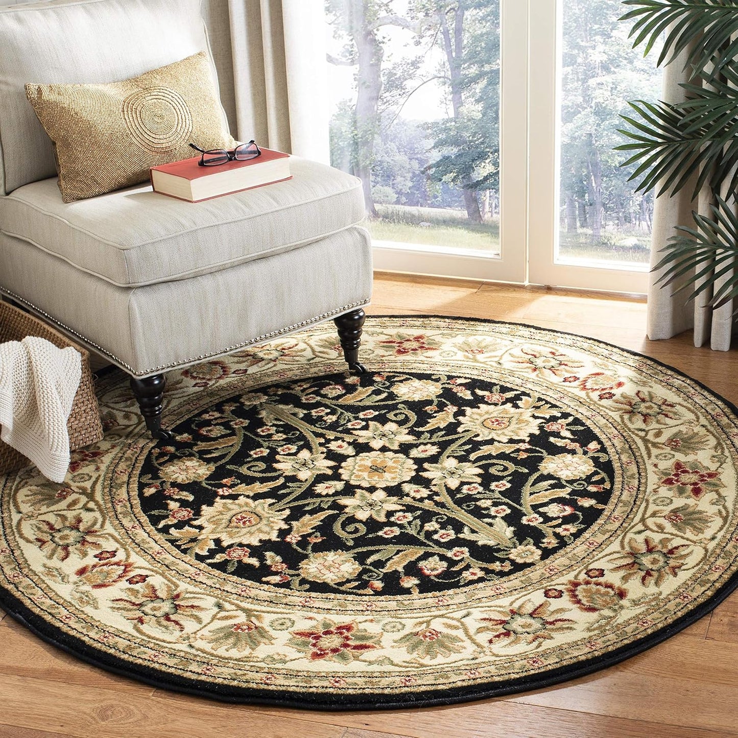 SAFAVIEH Lyndhurst Collection Area Rug - 9' x 12', Ivory & Rust, Traditional Oriental Design, Non-Shedding & Easy Care, Ideal for High Traffic Areas in Living Room, Bedroom (LNH212R)