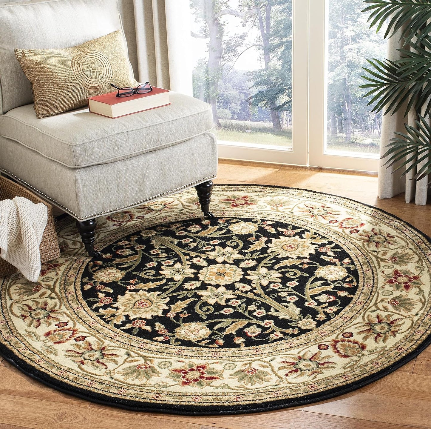 SAFAVIEH Lyndhurst Collection Area Rug - 9' x 12', Ivory & Rust, Traditional Oriental Design, Non-Shedding & Easy Care, Ideal for High Traffic Areas in Living Room, Bedroom (LNH212R)