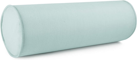 Austin Horn Classics Sunbrella Set of 2 Zippered Neck Bolster Pillow, Made with Sunbrella Fabric, Cylinder Pillows, for Couch & Bed, Decorative Round Throw Pillow, Back & Neck Support (Mist)